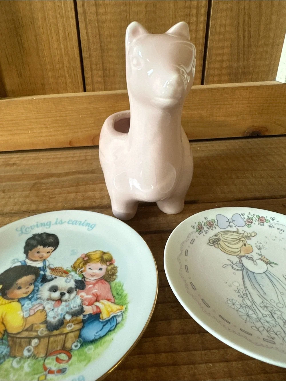 Pink Ceramic Fox Planter - Decorative Small Pet Accessory